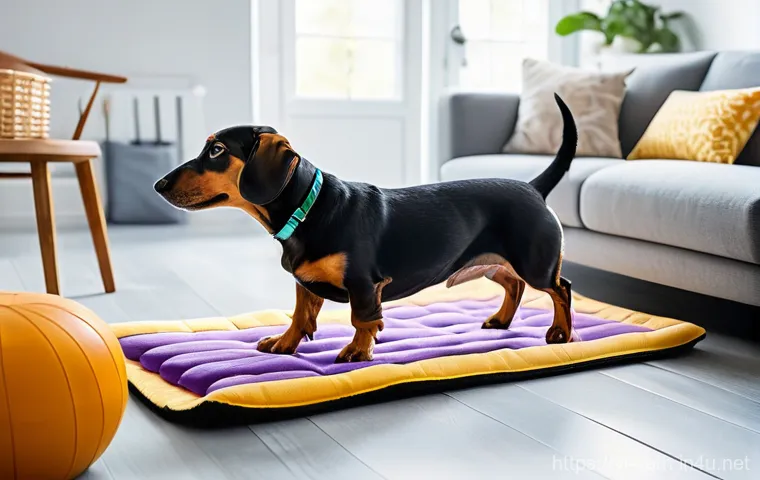 강아지 디스크 치료 방법 - **Healthy Living and Proactive Care for Prone Breeds:**
"A vibrant and heartwarming indoor scene...