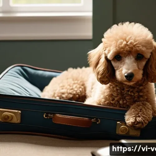 Home 30 반려동물 분리불안 치료법 - **Prompt 1: A Poodle's Quiet Concern**
A gentle image featuring a medium-sized Poodle, with soft...